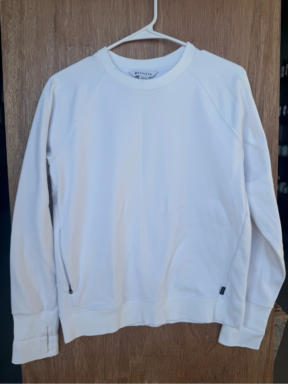 Athleta White Lightweight Crewneck Pullover